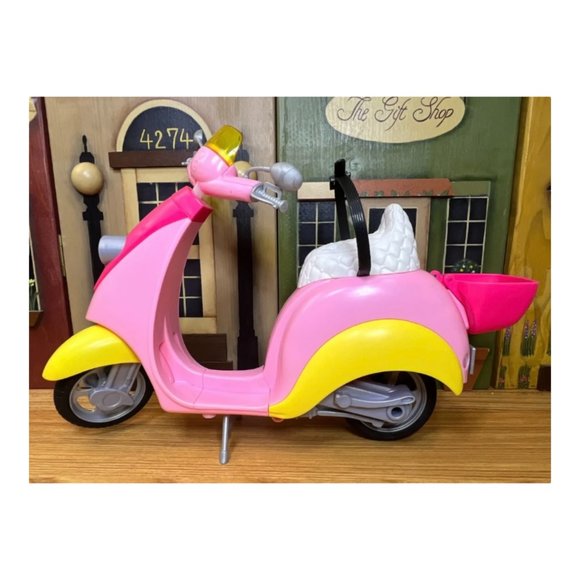 Vintage Barbie Doll Blonde Blue Eyes & Barbie Vespa Scooter with Basket - Picture 8 of 11